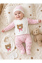 Textured Teddy Bear Detailed Cotton Striped 5-Piece Boxed Newborn Hospital Discharge Set 0-3 Months - 3