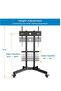 Mobile TV Cart with Wheels for 32-65 Inch LCD LED Plasma Flat Screen TVs - Height Adjustable Rolling TV Stand - 3