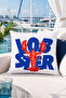 Lobster Blue Text Printed Marine Decorative Throw Pillow Cover Summer Home Decor 43X43 cm - 6