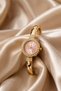 Stei̇s Women's Gold Steel Handcuff Watch with Pink Dial Stone Embellishment Vintage Old Money Luxury Elegant Women's Wristwatch 2026 - 2