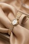 Caliose Women's Gold Steel Band White Dial Stone Detailed Luxury Elegant Women's Wristwatch 2026 - 4