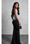 Black Fish Model Corset Detailed Long Evening Dress - 4