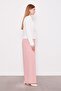 Powder Color Wide Leg Elastic Waist Trousers - 3