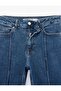 Ribbed Slim Fit Spanish Flare Denim Trousers - Flare Jeans - Medium Indigo - 4