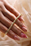 Gold Color Classic Chain Bracelet Imprint - 3
