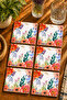 Abstract Floral Modern Set of 6 Coasters - Uv Printing Mdf - 10X10 cm