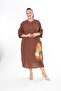 Women's Muslin Fabric Printed Plus Size Dress - 5