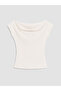Original Kayık Yaka Women's Ribbed T-Shirt - 5