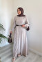 Molly Nelly Women's Elegant Long Dress with Buttoned Belt - 6