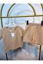 Girl's and Boy's Beige Muslin Shorts Set - 3