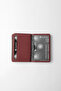 Genuine Leather Unisex – Slim Design Multi-Compartment Card Holder - 2525 - Burgundy/Navy Blue - 4