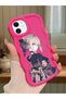 iPhone 11 Compatible Case Camera Protector Red Silicone Couple Phone Case Girl Pattern