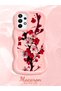 Samsung Galaxy A73 Compatible Case Camera Protector Pink Silicone Couple Phone Case Floral Pattern - 2