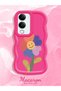 Vivo Y19E Compatible Case Camera Protector Red Silicone Couple Phone Case Floral Pattern - 2