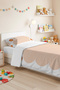 Orange Geometric Modern Young Room Single Pique Set-Minimal 160X220 cm Quilted Bedspread - 2