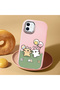 iPhone 11 Compatible Case Camera Protector Pink Silicone Couple Phone Case with Line Pattern - 2