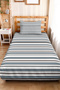 Blue Striped Modern Youth Room Single Pique Set-Grey Geometric 160X220Cm Quilted Bedspread - 2