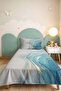 Blue Marble Modern Young Room Single Pique Set - White Gold 160X220 cm Quilted Bedspread - 6