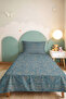 Blue Damask Classic Single Pique Set - Beige Avant-Garde Motif 160X220 cm Seasonal Bedspread - 4