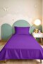 Purple Quilted Youth Room Single Pique Set - Solid Color Modern 160X220 cm Quilted Bedspread - 4
