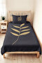 Botanik Anthracite Young Room Single Pique Set-Minimal Beige 160X220 cm Quilted Bedspread - 5