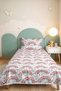 Rainbow Patterned Pink Girls' Pique Set - Heart Motif Baby Room Bedspread - 160X220 cm - 4