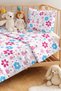 Pink Teddy Bear Floral Girl's Pique Set - Blue Pastel Heart Baby Room Bedspread 160X220 cm - 2