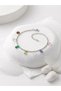 Women's Steel Bracelet, Anti-Tarnish, Silver Color, Tiny Colorful Stone Model