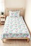 Rainbow Hamster Pink Girls' Pique Set - Pastel Gray Baby Room Bedspread - 160X220 cm - 8