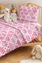 Pink Kitten Patterned Girl's Pique Set - Cute Flower Heart Baby Room Bedspread - 160X220 cm - 2