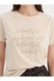 Women's 100% Cotton T-Shirt with Beaded Lettering Embroidery Detail on the Front - 4