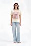 Women's 100% Cotton T-Shirt with Front Print and Handcrafted Detailing - 2