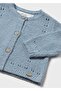 Newborn Baby Mercerized Cardigan Blue - 3