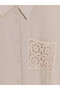 Nevavm Lace Pocketed Slit Muslin Shirt Dress - 6