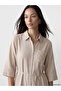 Nevavm Lace Pocketed Slit Muslin Shirt Dress - 2