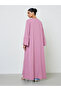 Pink Contrast Slit Sleeve Open Front Abaya - 5