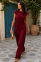 Tie-Dye Detailed Polka Dot Wrinkled Double Set - 3