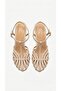 Velmya Women's Brown Leather Intertwined Band Hellenistic Design Single Band High Heel Shoes 8 cm - 6