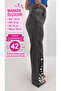 Plus Size Denim Stoned Women's Trousers - 2