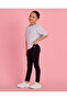 Girls Black Leggings Embellished With Rhinestones - 3