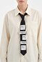 Women's Tie Detailed Comfortable Fit Long Sleeve Design Shirt - 4