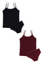 Women's 2-Piece 100% Cotton Lace Athlete Panties Set - 2