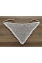 Seamless Hand Knitted White Color Silver Sequined Bandana - 2