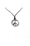 Unisex with Chrome Symbol Figure - Adjustable Peace Minimalist Talisman Necklace with Oiled Cotton Cord - 3