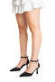 Black Ankle Strap Pointed Toe Evening and Event High Heel Shoes and Bag Set - 6