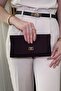 Women's Coffee Clutch Bag - Hand and Shoulder Bag with Chain Strap - 3