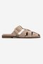 Women's Genuine Leather Buckle Detailed Slippers 6374 Mink Suede - 2