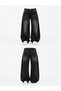 Black Baggy Washed Loose Oversize Women's Jeans - 3
