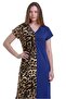 Women's Color-Block Leopard Print Homewear Dress - 2