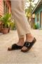 9691 Anatomical Comfortable Flexible Trok Patterned Women's Slippers with Buckle Detail - 6